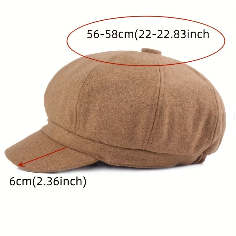 Casual Vintage Beret Woolen Octagonal Hat