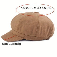 Casual Vintage Beret Woolen Octagonal Hat