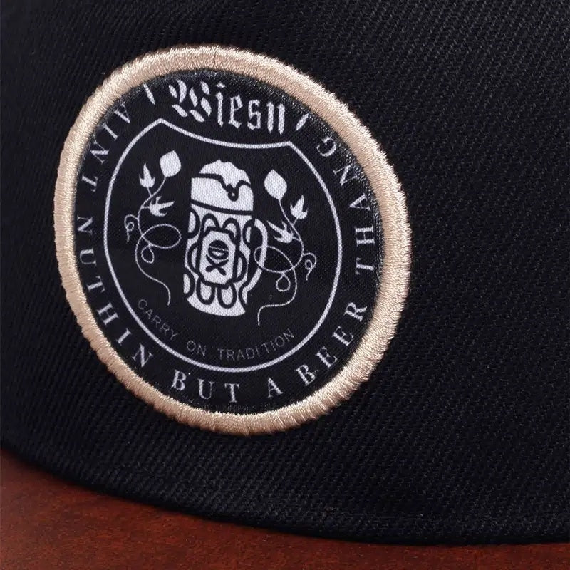 Embroidered Men's Hip Hop Flat Brim Baseball Cap