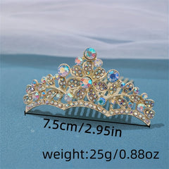Girl's Rhinestone Crown Hair Comb - Princess Decorative Hair Accessory