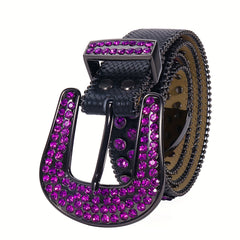 Purple Rhinestone Belt Western Cowgirl Cowboy Bling Waistband