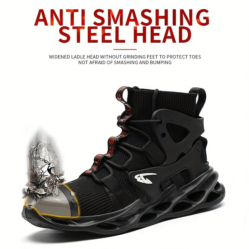 CEATSAFETV Steel Toe Work Boots Puncture Proof High Top Industrial Shoes