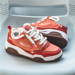Men's Block Skate Shoes Lace Up Comfy Non Slip Street Style Sneakers