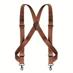 Men's Side Clip Suspenders Bronze Hook Buckle Elastic Casual Suspender