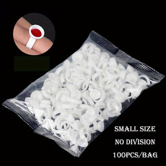 100pcs Makeup Glue Rings Nail Art Tattoo Glue Rings Eyelash Extension Rings