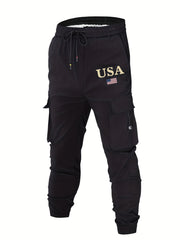 Men's Cargo Pants Flap Pocket Trousers Loose Casual Outdoor Work Streetwear