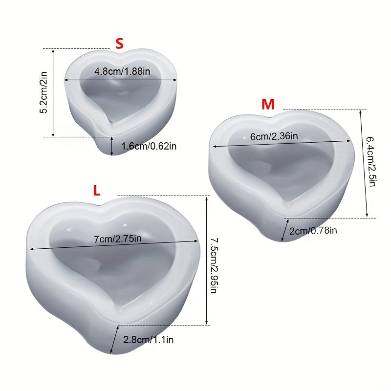Silicone Epoxy Resin Mold Heart Shaped for DIY Jewelry Pendant Making