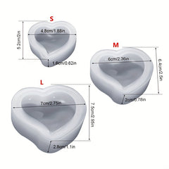 Silicone Epoxy Resin Mold Heart Shaped for DIY Jewelry Pendant Making