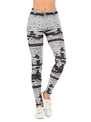 Women's Floral Stripe Yoga Pants High Waist Leggings
