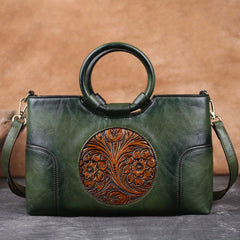 Vintage Flower Tote Bag Crossbody Satchel Purse