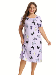 Butterfly Print Casual Nightdress