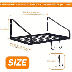 Space Saving Pot and Pan Hanger with 8 Hooks Steel Wall Mounted Rack