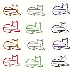 5pcs Colored Cat Paper Clip Animal Shaped Creative Curved Needle