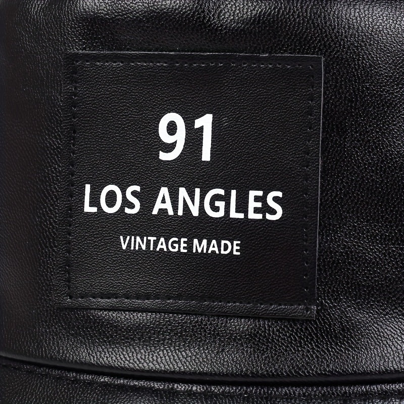 Men's LOS ANGLES PU Leather Bucket Hat