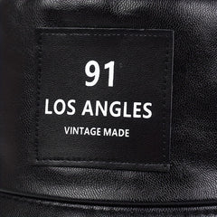 Men's LOS ANGLES PU Leather Bucket Hat