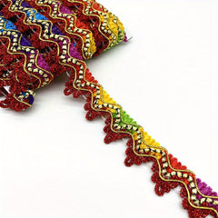 2 Yards Glitter Sequined Ribbon Trims 25mm Width