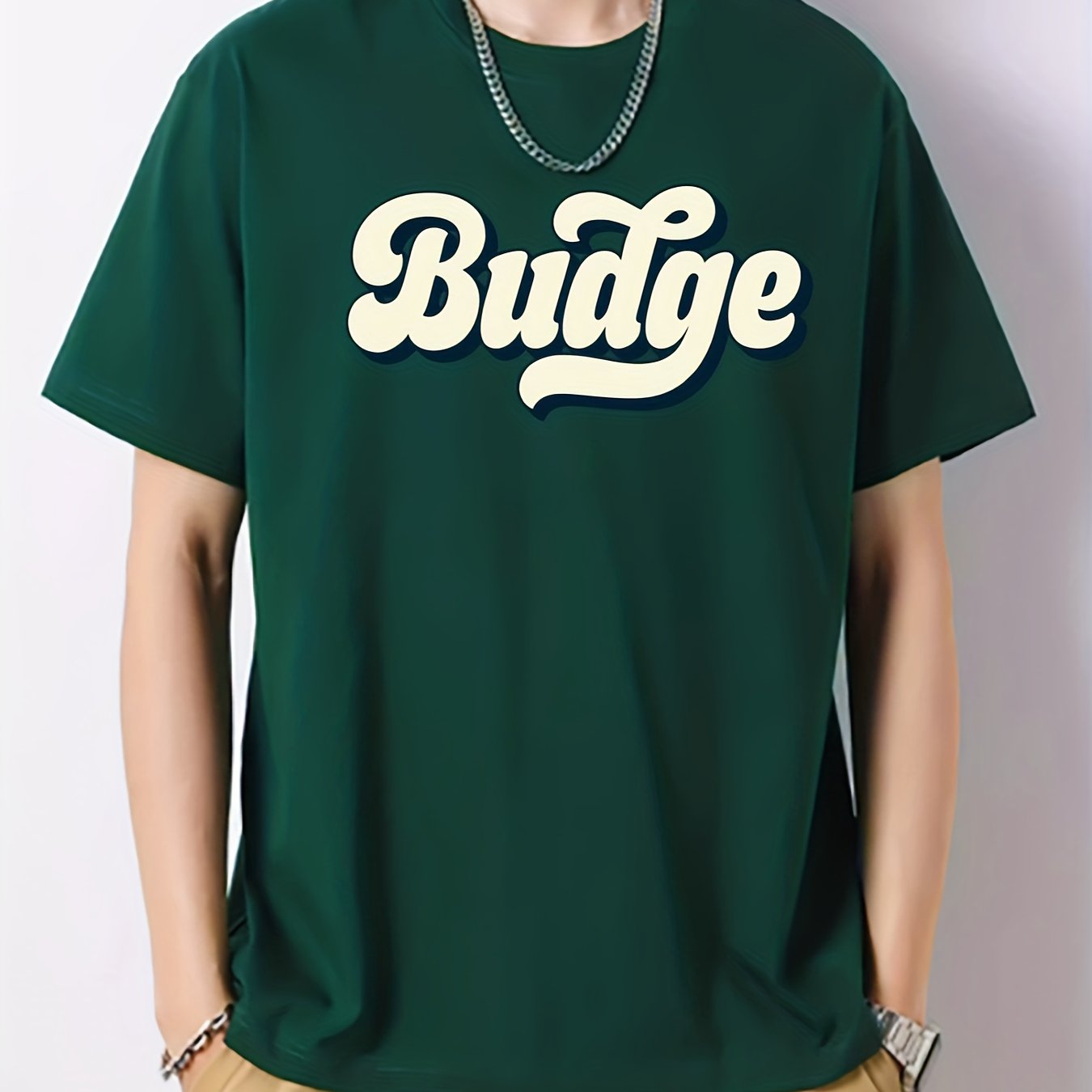 Men's Letter Print Graphic Crew Neck Active T-shirt