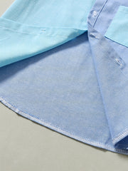 Boys Block Pocket Button Lapel Short Sleeve Shirts Tops Kids Clothes