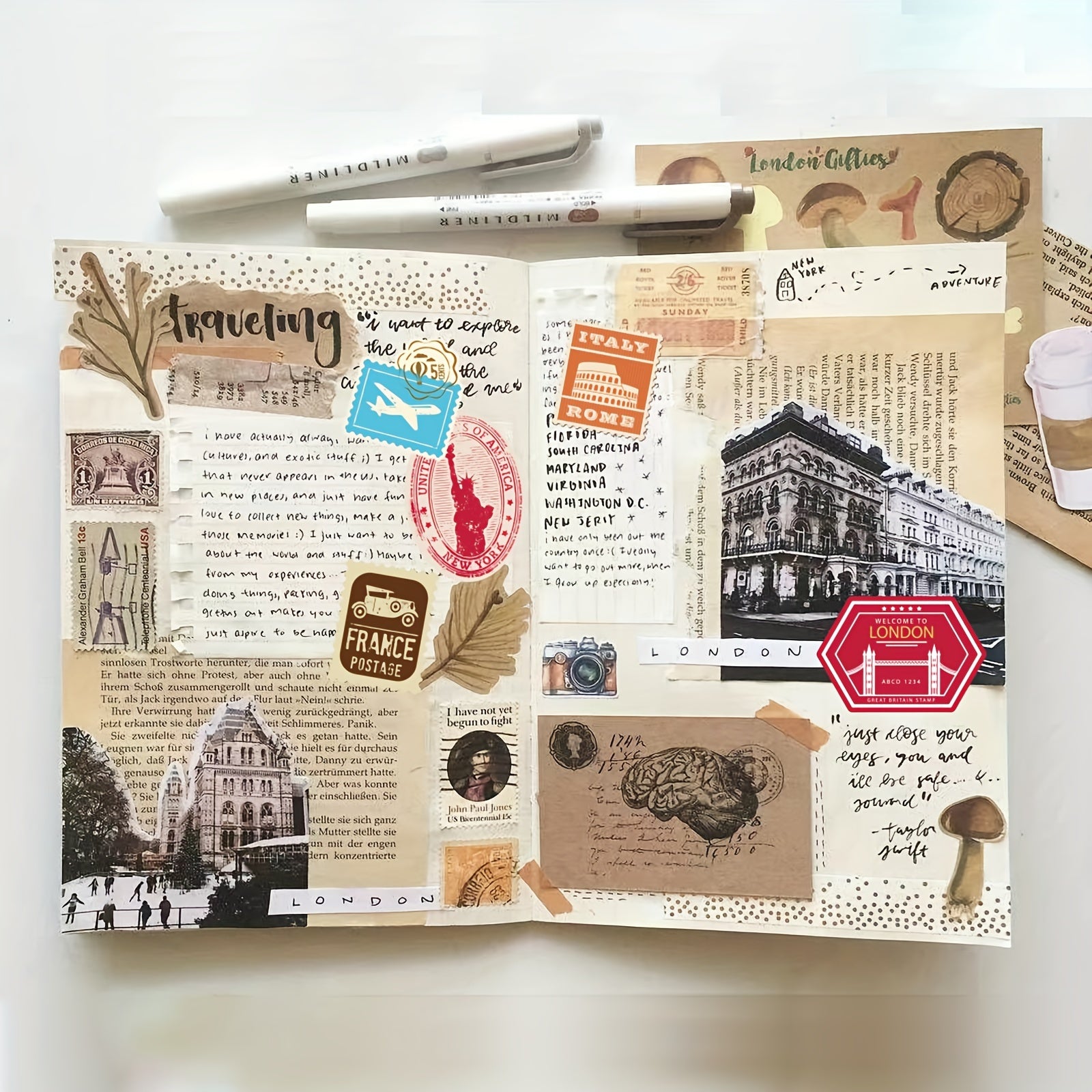 50 Travel Stickers for Suitcases, Phone Cases, Computers, Water Bottles