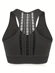 Mesh Full Cover Fitness Bra with Removable Pads