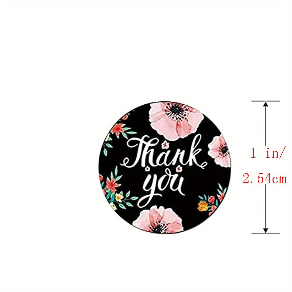 500 Thank You Stickers - 8 Floral Designs - Self Adhesive Labels for Gift Wraps