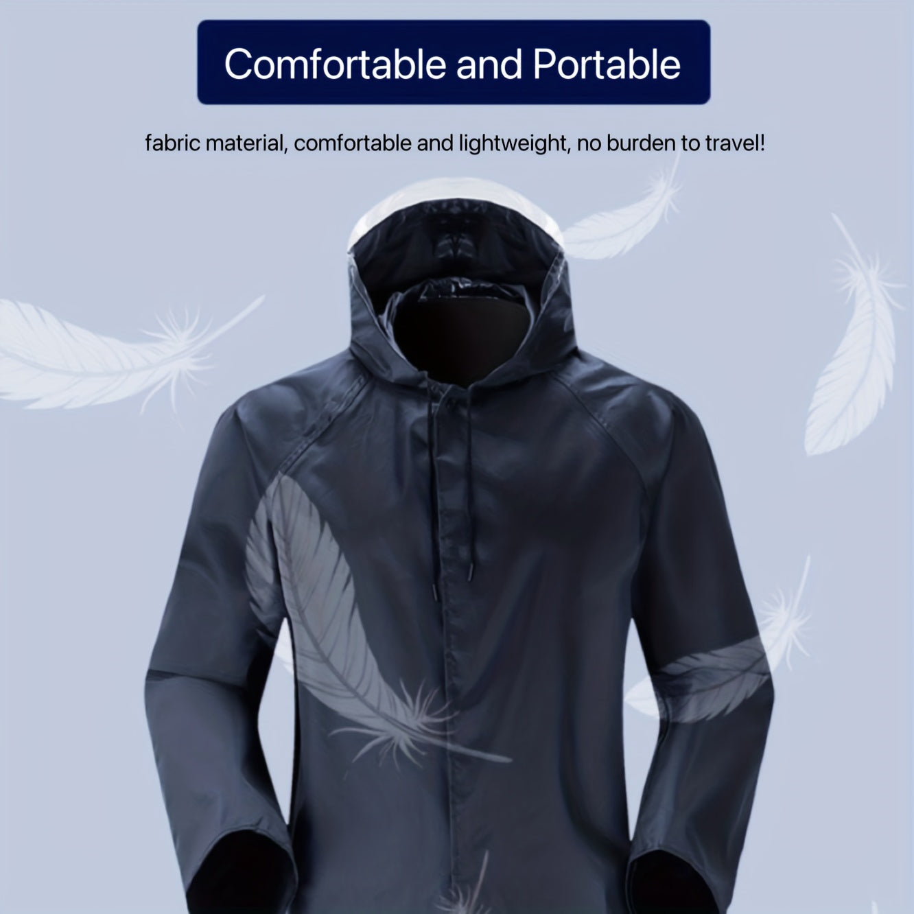 Adult Reflective Poncho Raincoat Full Body Rainproof Outdoor Windbreaker
