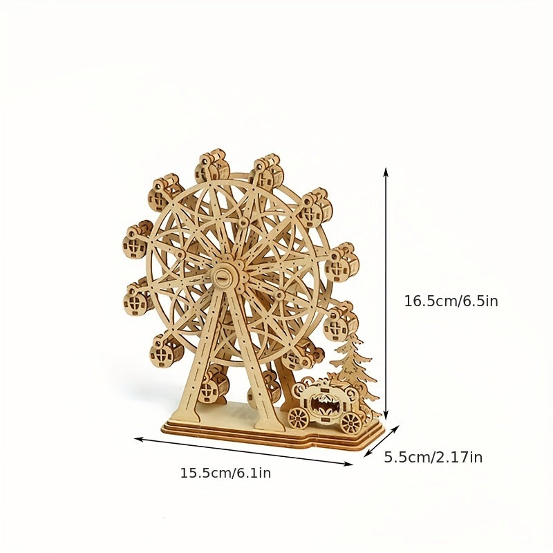 DIY Ferris Wheel Wooden Toy Music Box Children Birthday Gift