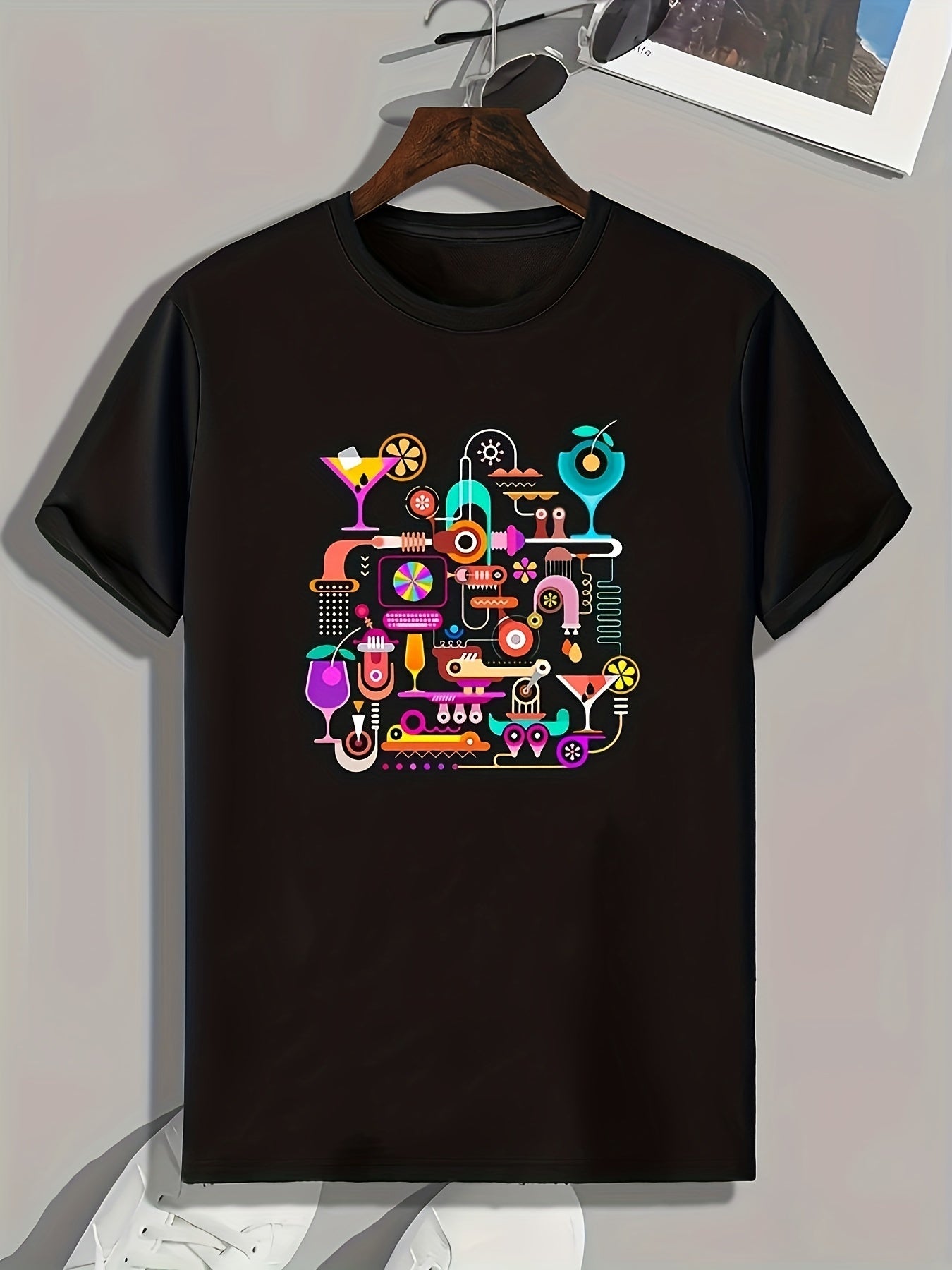 Drinks Print Men's Graphic T-shirt for Summer