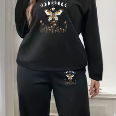 Women's Plus Size Butterfly & Moon Lounge Set