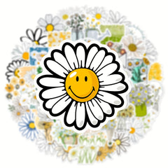 50Pcs Daisy Graffiti Stickers Waterproof DIY Creative Stickers
