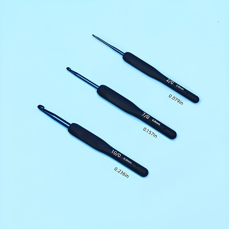 3pcs Crochet Tool Set Knitted Doll Wool Soft Handle Needle Diy Hand Knitting