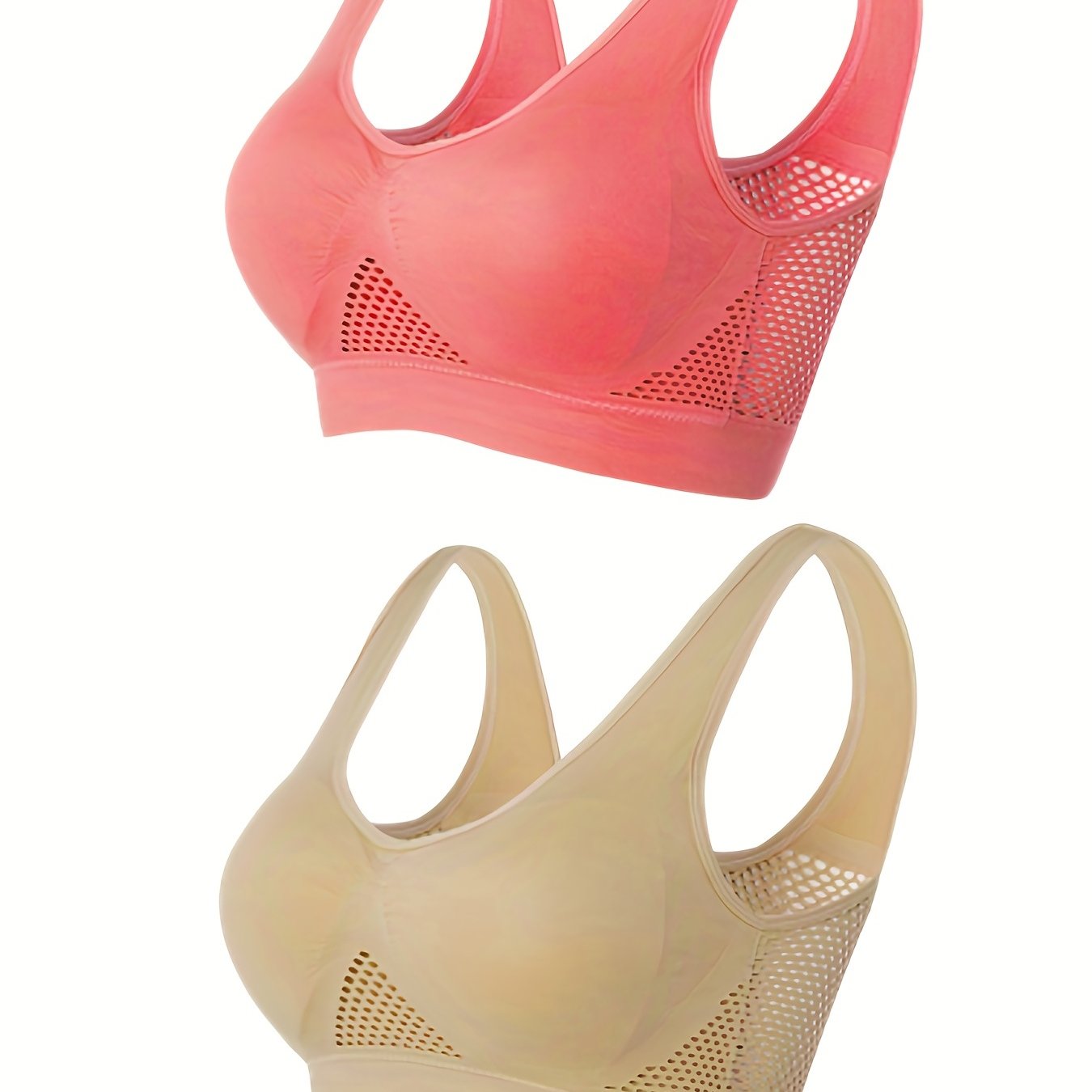 2pcs Wireless Cut Out Sports Bras for Women