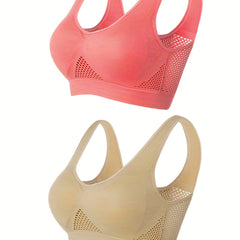 2pcs Wireless Cut Out Sports Bras for Women