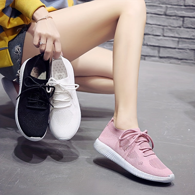 Women's Knitted Sports Shoes Lightweight Low Top Sneakers