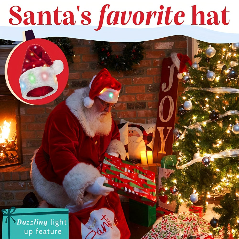 Unique Plush Christmas Hat Funny Light Funny Christmas Hat Halloween Cosplay Cos