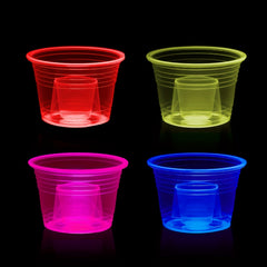25 Double Fluted Depth Bomb Cups - Soft Plastic Cups - 1 oz Inside, 3 oz Outside