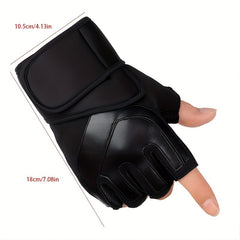 Men's Fitness Gloves Gym Fingerless Gloves With Wristband Weightlifting