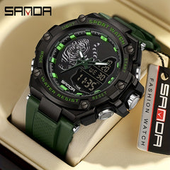 SANDA Waterproof Men Watch Night Glow Diving Watch
