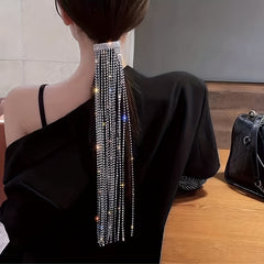 Rhinestone Tassel Hairpin Ponytail Clip Hair Accessories