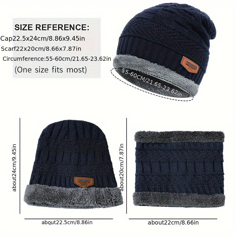 Winter Velvet Hat Scarf Gloves Set for Women Men