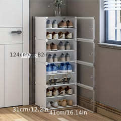 Shoes Rack With Dustproof Door Standing Folding Shoes Rack