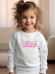 Girls Letters Pattern Crew Neck Sweatshirt for Spring Fall