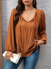 Women's Solid Lantern Sleeve Blouse