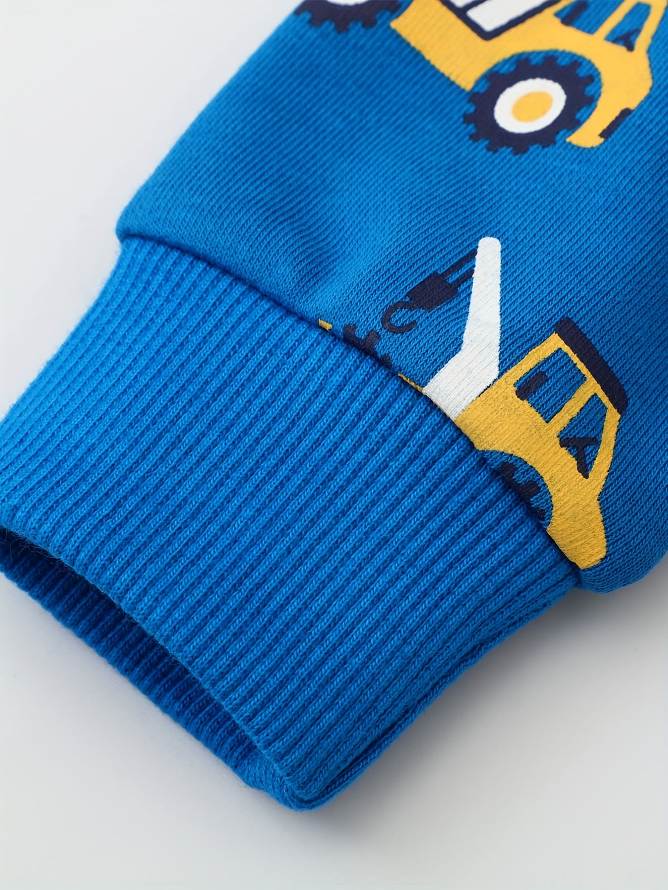 Excavator Print Boys Casual Pullover Sweatshirt