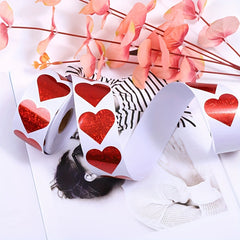500pcs Red Sparkle Heart Stickers Wedding Decor Scrapbooking Adhesive