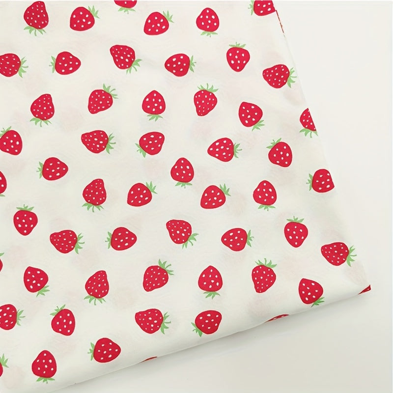 8pcs 100% Cotton Fabric Cherry Strawberry Cotton Twill Fabric DIY Sewing Scrapbo