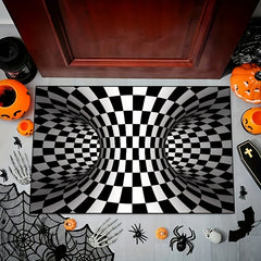 3D Illusion Door Floor Mat Geometric Optical Doormat Non slip Halloween Carpet