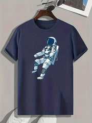 Astronaut Print Men's T Shirt for Summer