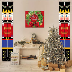 Nutcracker Christmas Decor Soldier Model Banner Outdoor Hanging Sign