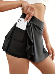 Women's Solid Casual Sports Skorts - Tennis Golf Activewear